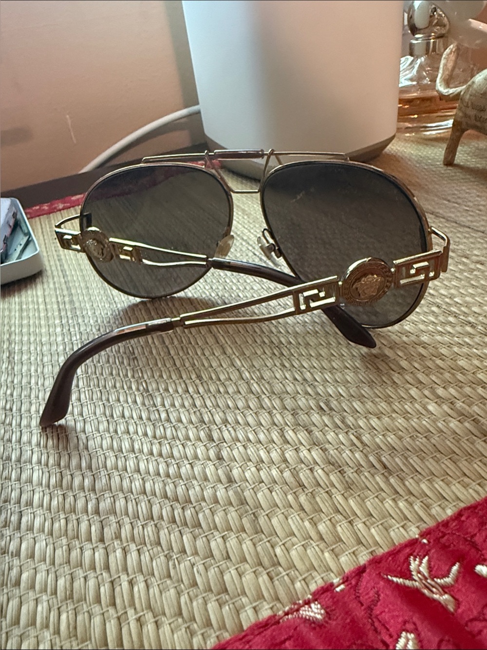 Versace Gold Frame Aviator Sunglasses